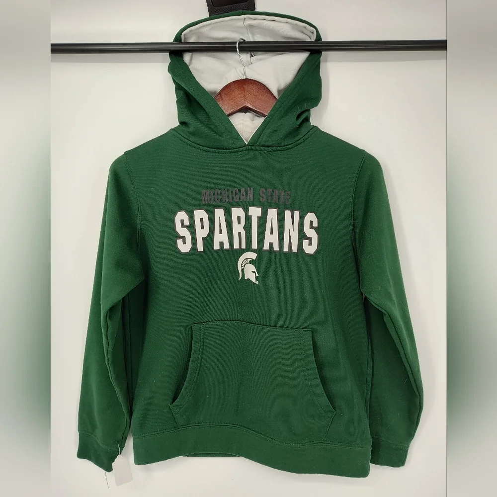 Colosseum Green And White Michigan State Spartans Hoodie Youth Medium 12/14